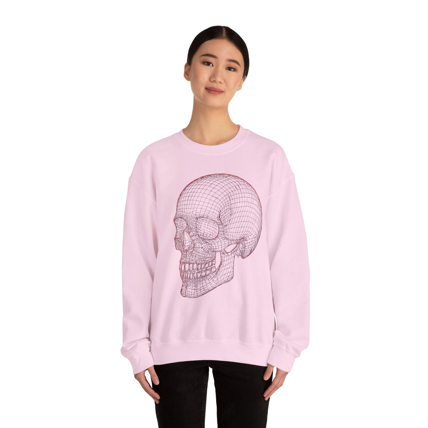 Skull Design Crewneck Sweatshirt, Cozy Unisex Sweatshirt, Vintage Style Apparel, Perfect for Halloween, Art Lover Gift
