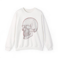 Skull Design Crewneck Sweatshirt, Cozy Unisex Sweatshirt, Vintage Style Apparel, Perfect for Halloween, Art Lover Gift