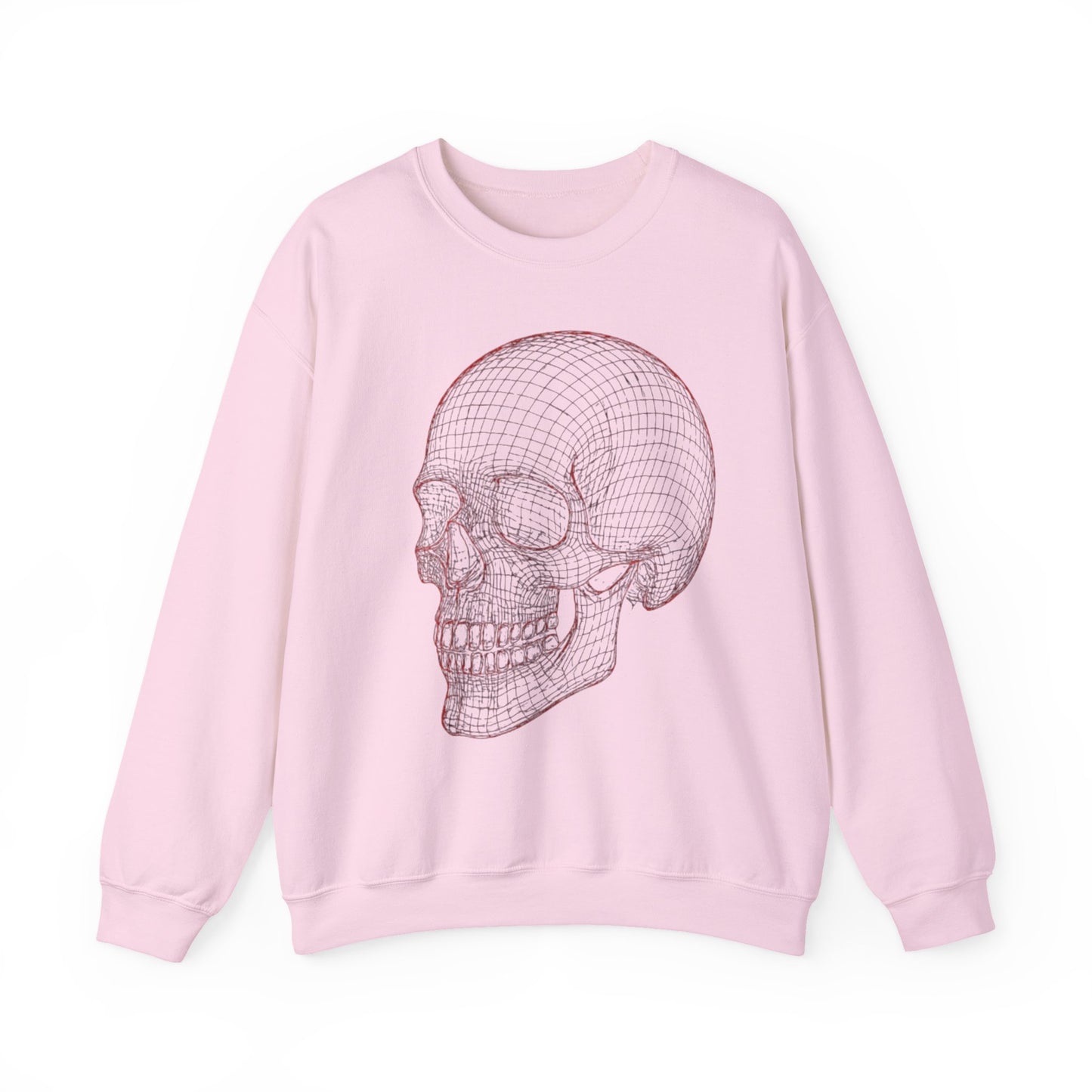 Skull Design Crewneck Sweatshirt, Cozy Unisex Sweatshirt, Vintage Style Apparel, Perfect for Halloween, Art Lover Gift