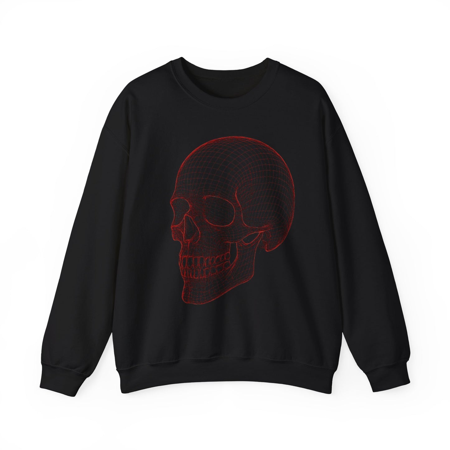 Skull Design Crewneck Sweatshirt, Cozy Unisex Sweatshirt, Vintage Style Apparel, Perfect for Halloween, Art Lover Gift