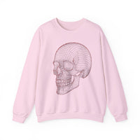 Skull Design Crewneck Sweatshirt, Cozy Unisex Sweatshirt, Vintage Style Apparel, Perfect for Halloween, Art Lover Gift