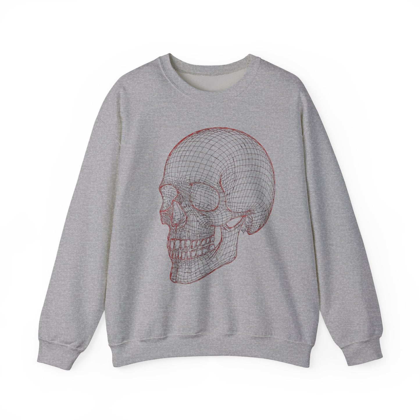 Skull Design Crewneck Sweatshirt, Cozy Unisex Sweatshirt, Vintage Style Apparel, Perfect for Halloween, Art Lover Gift