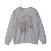 Skull Design Crewneck Sweatshirt, Cozy Unisex Sweatshirt, Vintage Style Apparel, Perfect for Halloween, Art Lover Gift
