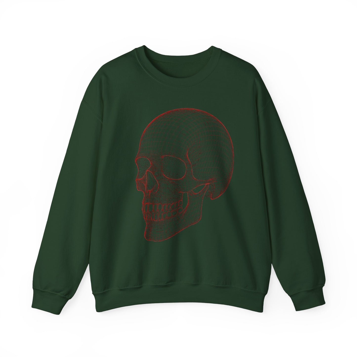 Skull Design Crewneck Sweatshirt, Cozy Unisex Sweatshirt, Vintage Style Apparel, Perfect for Halloween, Art Lover Gift